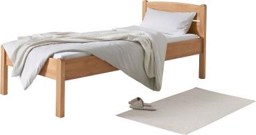 Massivholzbett "Olivia" aus Kernbuche in bequemer Komforthöhe 90x200