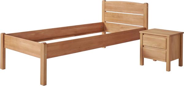 Massivholzbett "Olivia" aus Kernbuche in bequemer Komforthöhe 90x200
