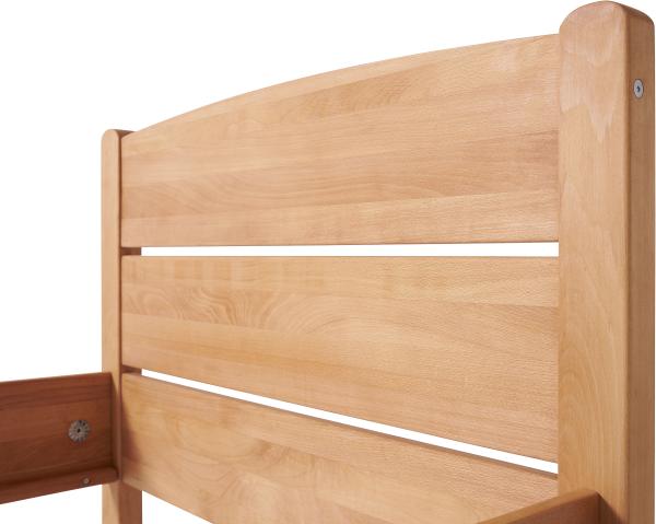 Massivholzbett "Olivia" aus Kernbuche in bequemer Komforthöhe 90x200