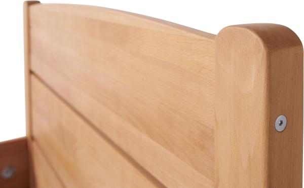 Massivholzbett "Olivia" aus Kernbuche in bequemer Komforthöhe 90x200