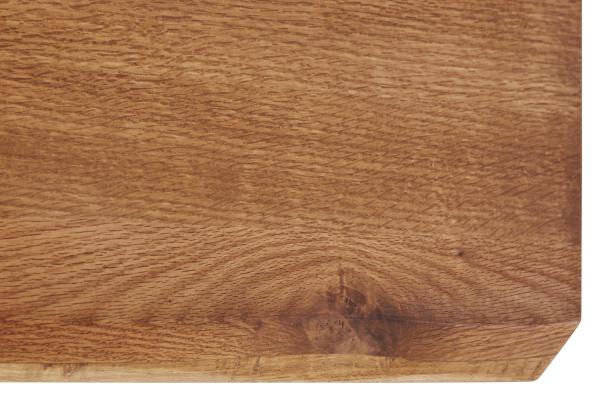 Esstisch "Nevio" Wildeiche massiv geölt mit Baumkante und Metallgestell 180x100 cm - Rückläufer